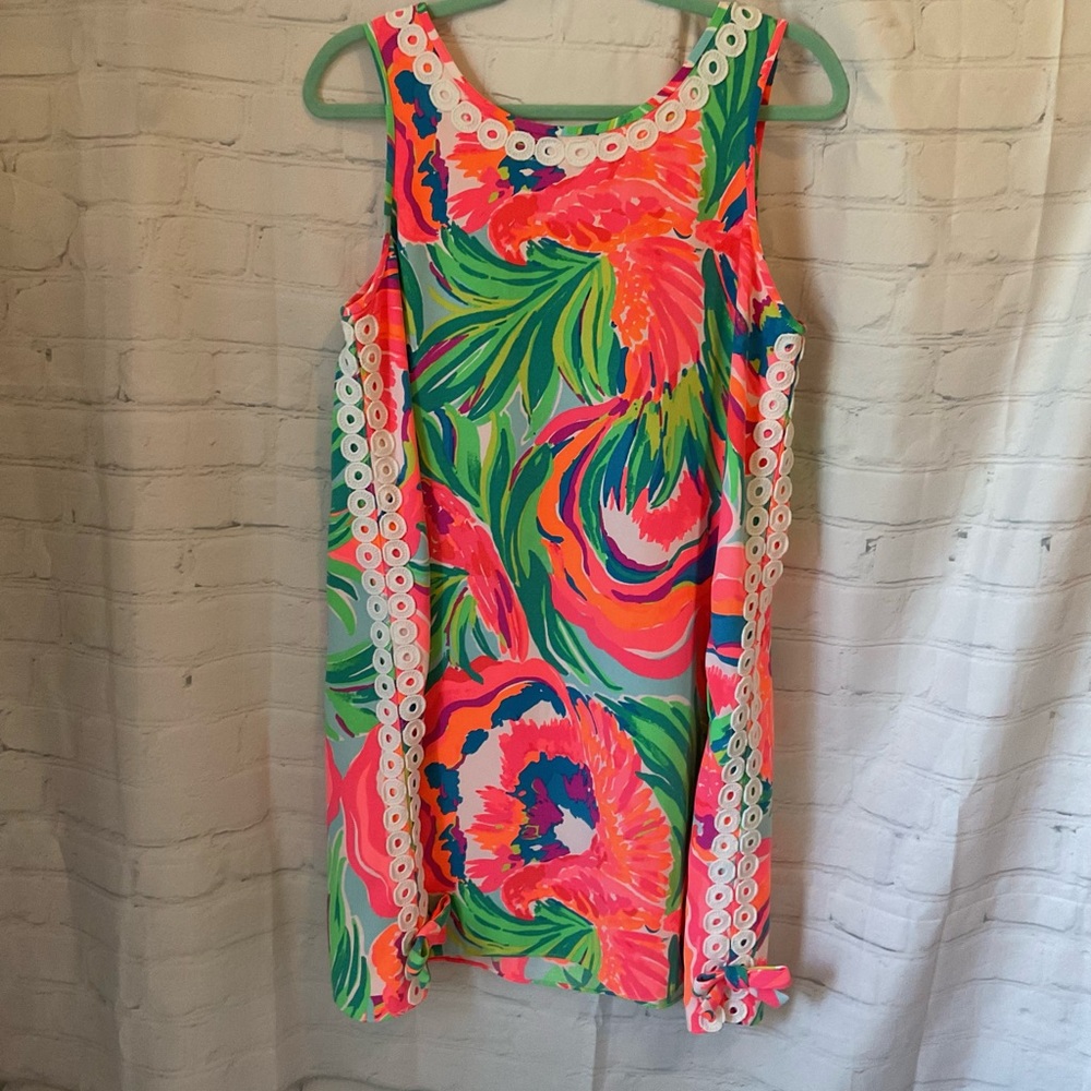Lilly Pulitzer Orange Pink Green Scoop Neck Sundress, Like New, Worn Once